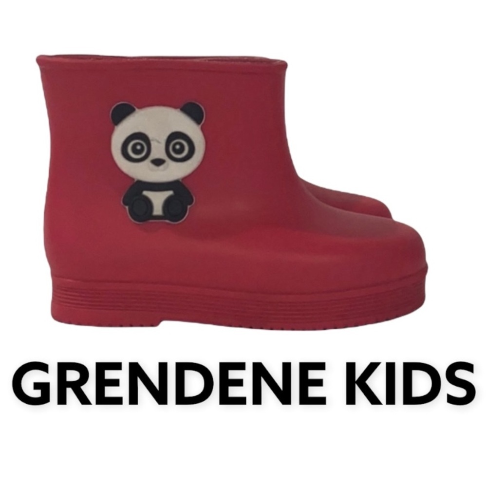 Authentic Grendene kids Panda baby girls pink rubber rain boots sz 7